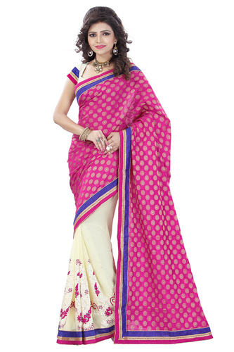 Pink Stone Work Saree