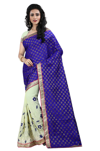 Purple Heavy Stone Work Saree