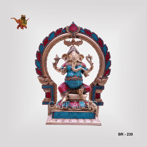 Brass Stone Ganesha Dimension(L*W*H): 18" Inch (In)