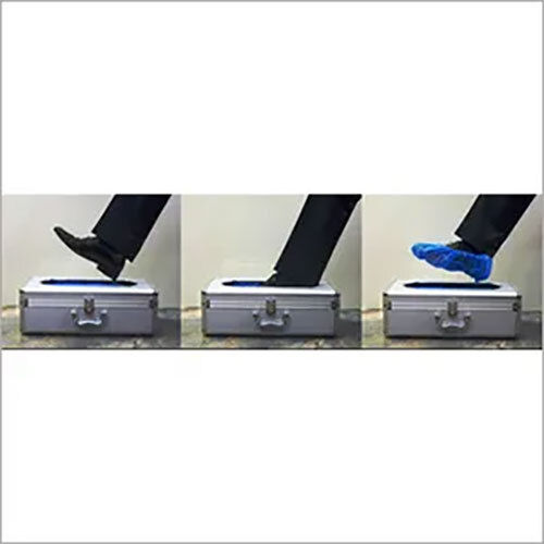 Excellent Appearance Metallic Silver Body Shoe Cover Dispenser Available For Sale - Material: Aluminium