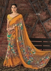 Shapeliness Mustard Georgette Designer Saree