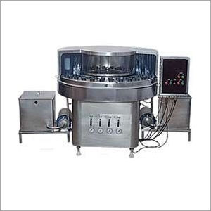 Silver Semi Automatic Rotary Bottle Washing Machine