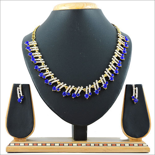 Blue Alloy Necklace Set