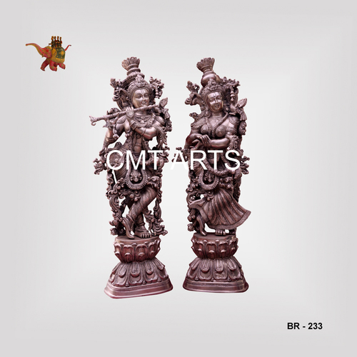 Brass Silver Finish Radha Krishna