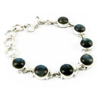 Fashion Blue Labradorite Silver Charm Bracelet !! 925 Sterling Silver Gemstone Jewelry