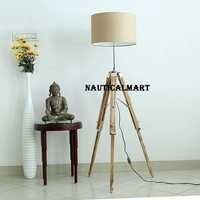 62 Modern Contemporary Tripod Floor Lamp With Fabric Brown Shade