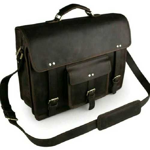 Black Leather Laptop Bag
