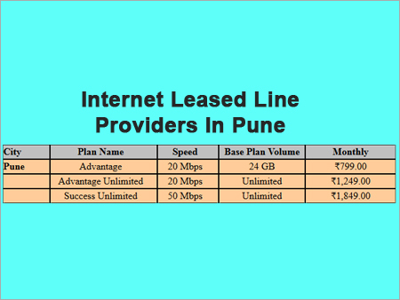 Fixed Bandwidth Internet Leased Line Service Pune