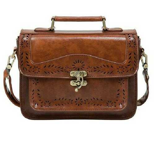 Light Brown Leather Buckle Bag