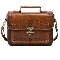 Light Brown Leather Buckle Bag