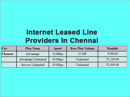 Dedicated Internet Leased Line Services