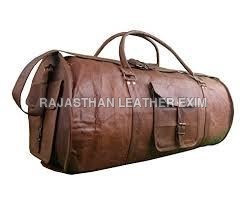 Brown Genuine Goat Leather Luggage Bags