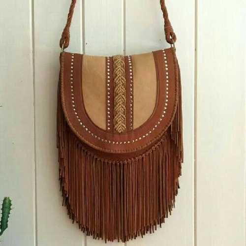 Pattern Goat Beaded Leather Bags