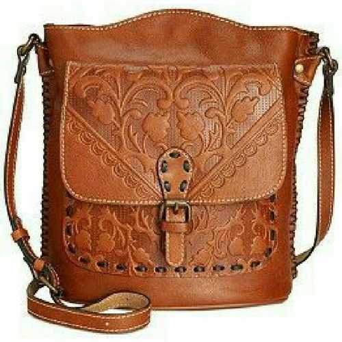 Brown Goat Embossed Leather Bags