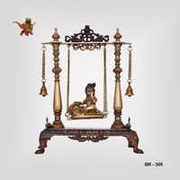Brass Krishna Jhula - 406.4 Mm | Durable, Easy To Clean, Indian Handicraft Decorative Statue