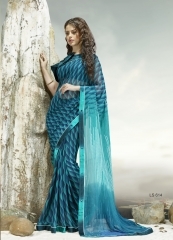 Inviting Teal Georgette Designer Saree