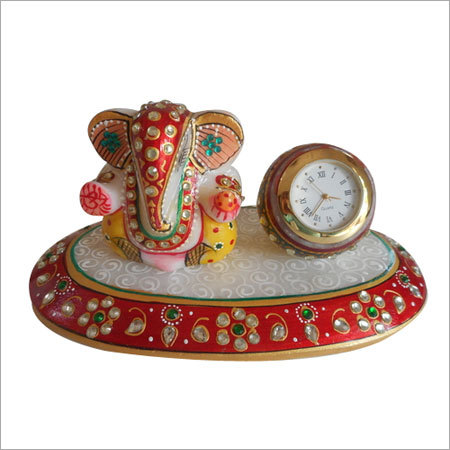 Marble Ganesh with Clock
