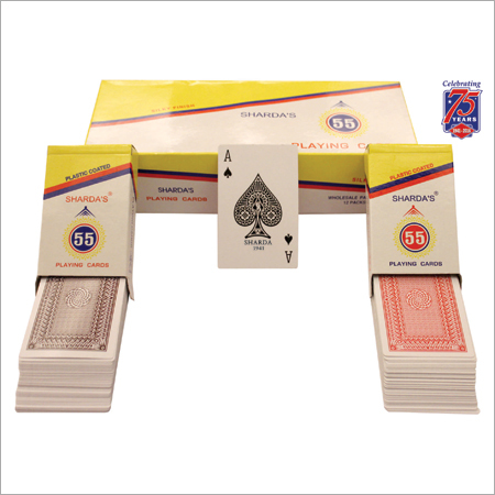 Poker Playing Cards - Paper Board Material, Standard Size, Red Color | Durable and Tear Resistant, Stylish Design, Compact Size, Long Lasting Performance