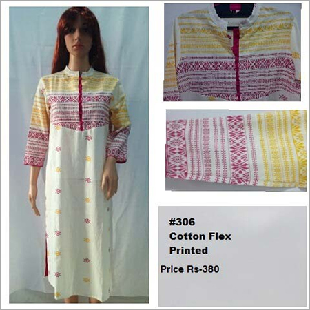 Cotton Flex Kurtis - Cotton, Size L/M/S/XL, Yellow and White | Breathable Fabric, Elegant Sleeveless Design for Casual and Formal Occasions