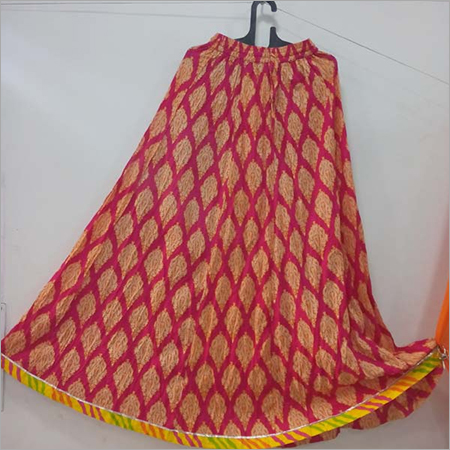 Printed Cotton Long Skirts - Cotton, Available Sizes: XS to XXXL, Color: Red | Features: Breathable, Quick Dry, Washable, No Fade, Cool Dry, Dry Cleaning, Ideal for Rainy, Spring, and Summer Seasons