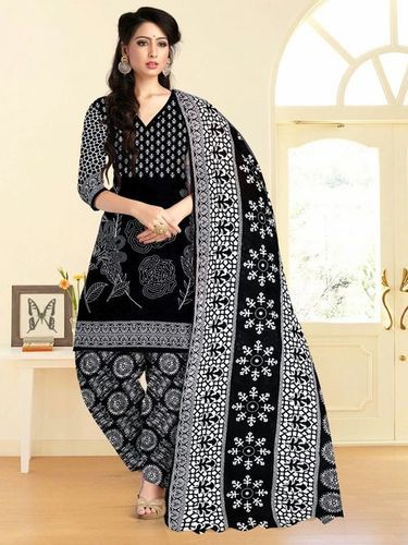 Cotton Latest Dress Black & White Catalog