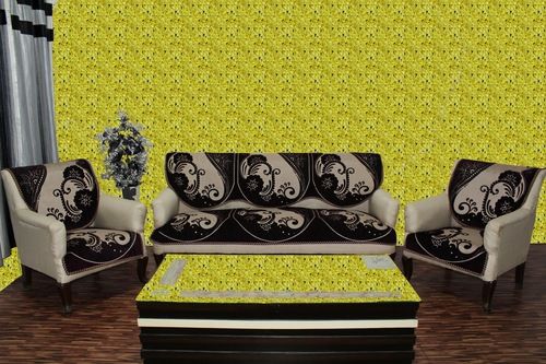 Chenille Sofa Cover Treat - Chenille Material, Single Seater (69x59x1 CM), 3 Seater (69x177x1 CM), Wine Color, Printed Pattern, Machine Made