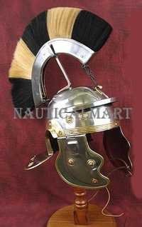 Roman Gallic Helmet with Black and White Plume