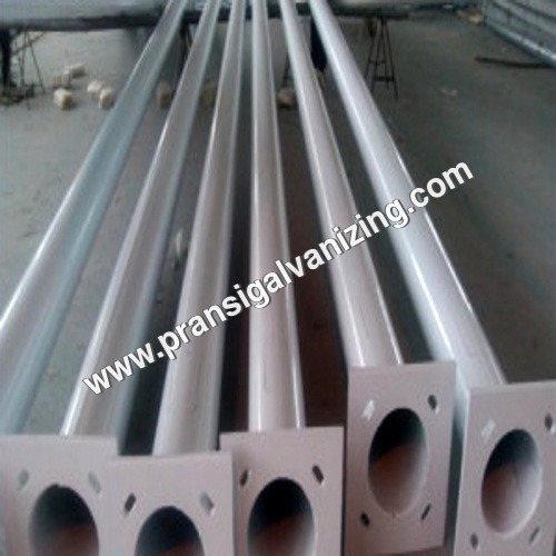 Silver Solar Street Light Pole