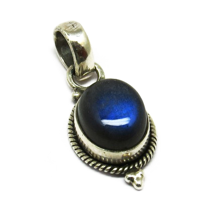 Moonlight Majesty !! Blue Labradorite 925 Sterling Silver Bezel Setting Pendant Gender: Women