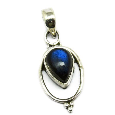 Blue Fire Labradorite 925 Sterling Silver Bezel Setting Pendant Gender: Women