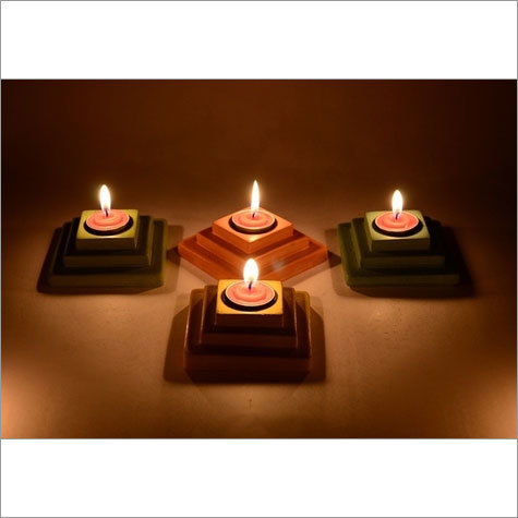Concrete Candle Holder - 9.9x9.9x3.8 cm, Unique Color Variations with Natural Stone Finish | Eco-Friendly, Handcrafted, Modern Art Design for Indoor and Outdoor Ambience