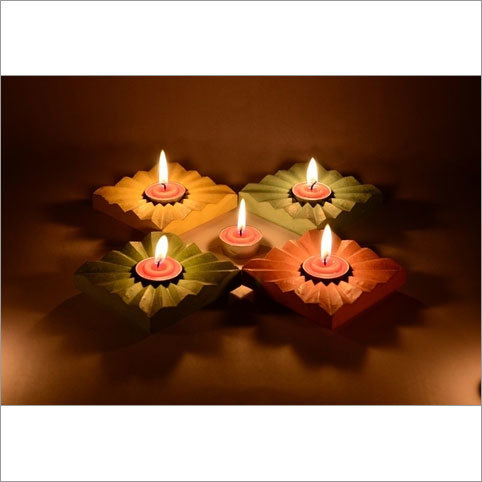 Decorative Concrete Candle Holder - 9.9x9.8x2.5 cm | Eco Friendly, Handmade, Unique Color Variation, Perfect for Ambience Creation, Ideal for Home or Gift