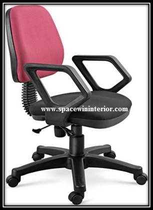 Revolving Chair - Fabric Metal, 20x24x36 inches, Pink | Ergonomic Design, Adjustable Height, Smooth Rotation, Back Support