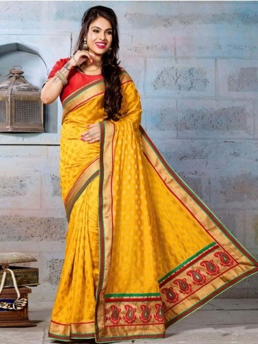 Yellow Silk Saree