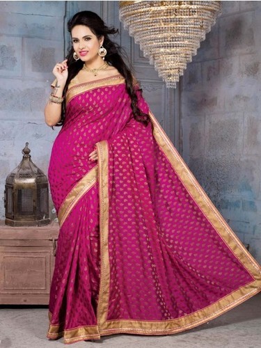 Art Silk Rani Pink Saree