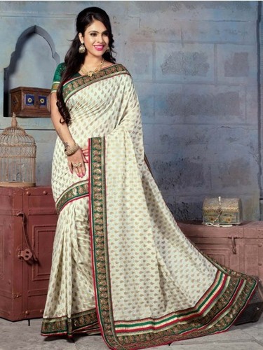 White Silk Saree