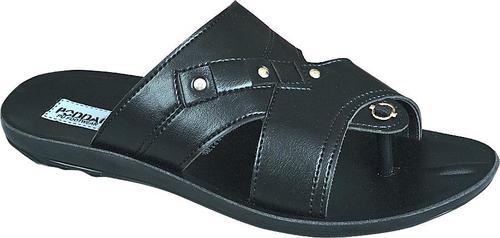 Black Mens Slipper - Synthetic Leather, Various Sizes, Black | Slip-On, Open Toe, Breathable, Comfortable, Durable, Lightweight, Stylish