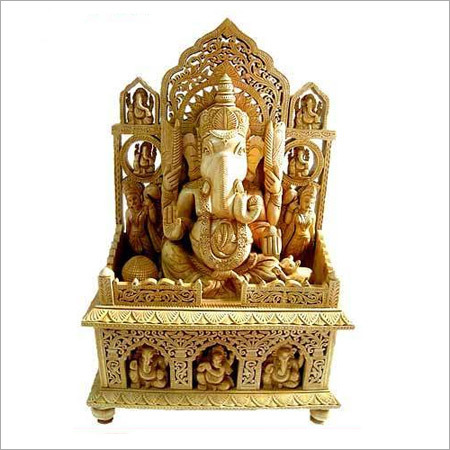 Wooden Ganpati Statue