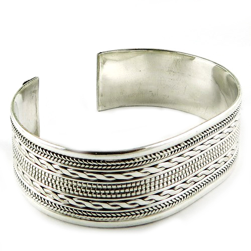 Fashion Beautiful Natural !! Plain Silver 925 Sterling Silver Bangle