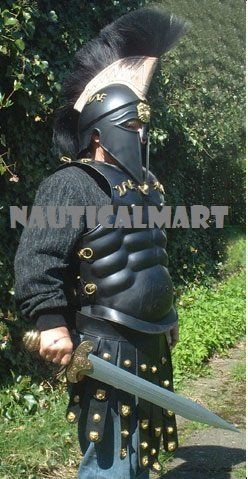 Medieval Larp Greek Muscle Armor With Leather Apron Belt