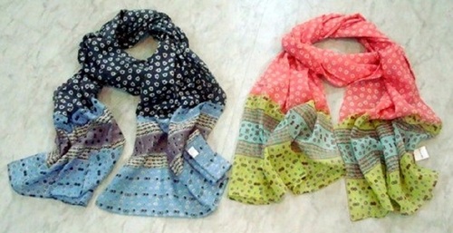 Cotton with Triple layer Scarves
