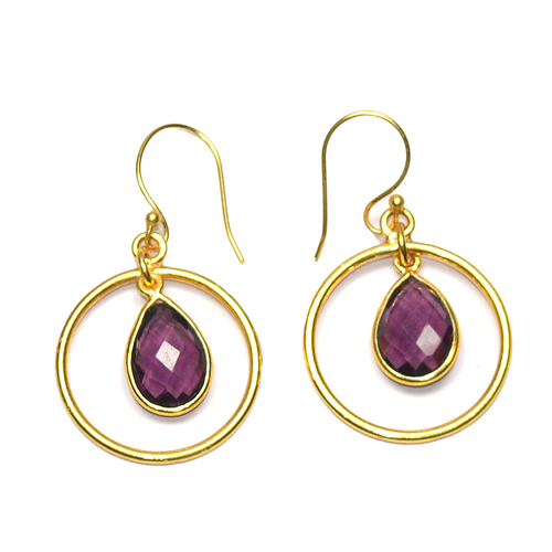 Amethyst Pear 925 Sterling Sliver Earring