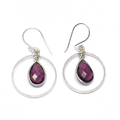 Amethyst Pear 925 Sterling Sliver Earring