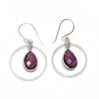 Amethyst Pear 925 Sterling Sliver Earring