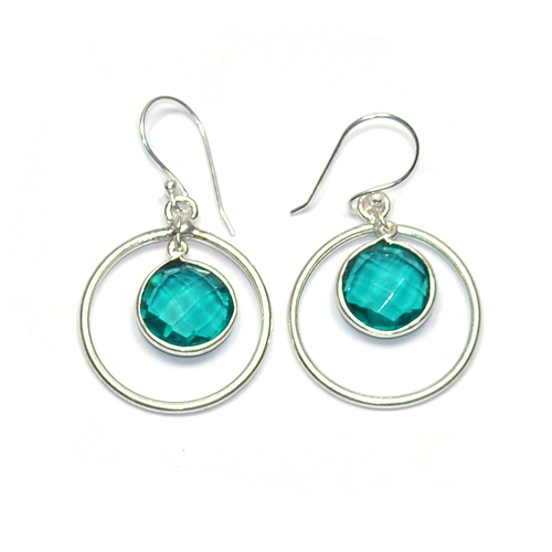 Apatite Hydro Round 925 Sterling Sliver Earring