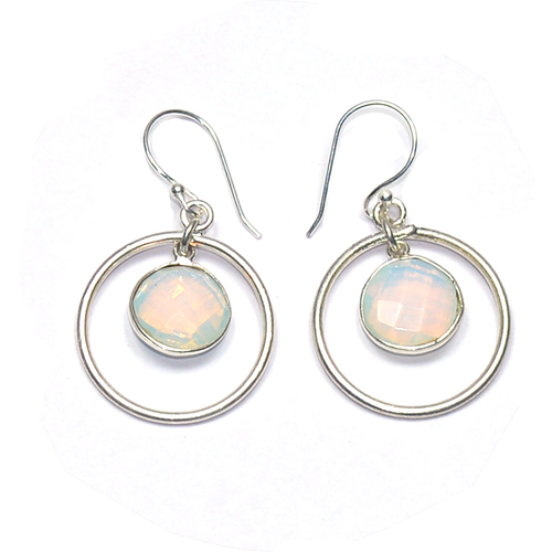 Opalite Hydro Round 925 Sterling Sliver Earring