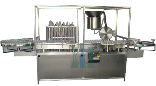 Sterile Liquid Vial Filling And Rubber Stoppering Machine