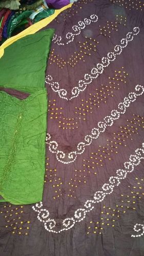 Dry Cleaning Bandhani Cotton Silk Dress Material