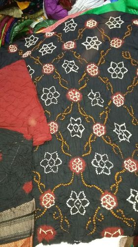 Dry Cleaning Cotton Silk Dress Material Bandhani