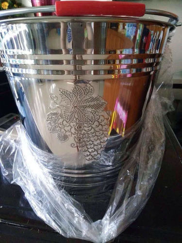 Stainless Steel Water Bucket - 3-10 mm Thickness | Silver Finish for Home Use